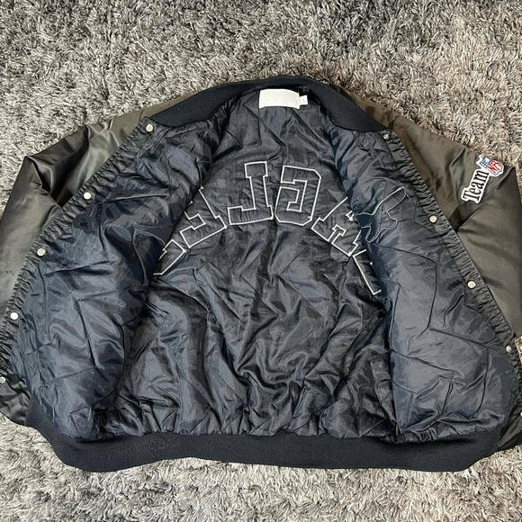 Vintage Rare Black Chalkline Philadelphia Eagles Satin Jacket Large - Picture 4 of 10